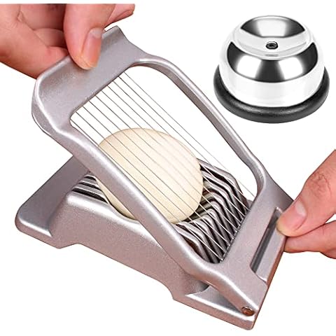 Egg Slicer with Egg Piercer,Egg Slicer for Hard Boiled Eggs Egg Cutter Strawberry Slicer Heavy Duty Aluminium Slicer Stainless Steel Wire Multipurpose Egg Slicer Dicer for Soft Fruit Mushroom Cover