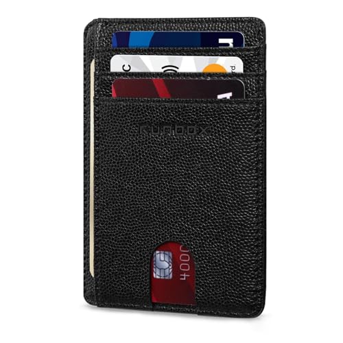 Image of RUNBOX Slim Minimalist Front Pocket RFID Blocking Leather Wallets for Men and Women Card Holder Wallets Gifts for men
