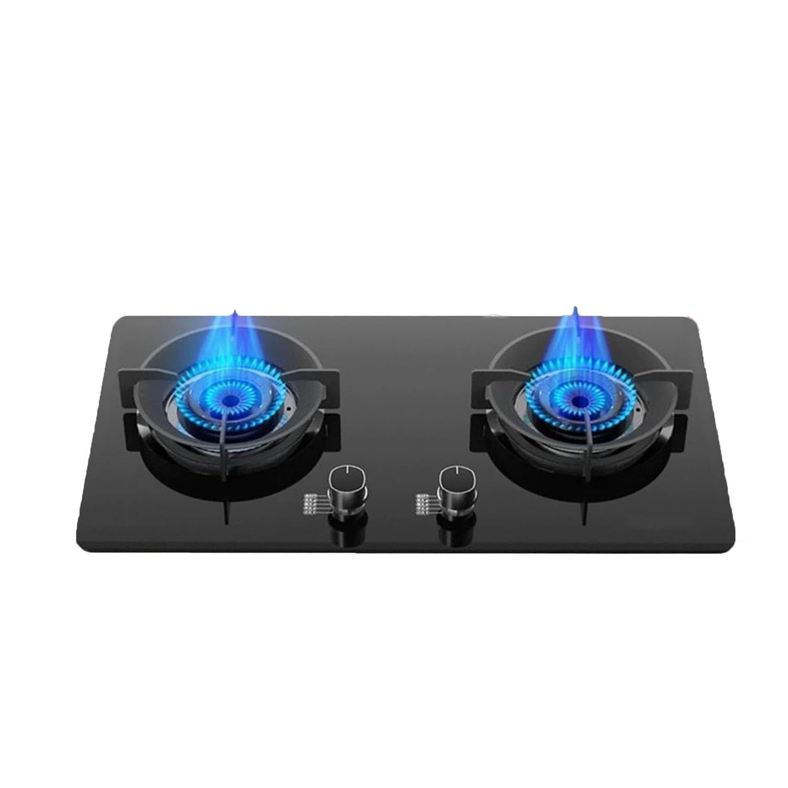 THEGA Cocina De Gas, 4,8 KW, Encimera De Cocina, Soporte Extraíble De Hierro Fundido con Vidrio Templado, con Protección contra Llamas, Ideal para Casa Rodante(NG)