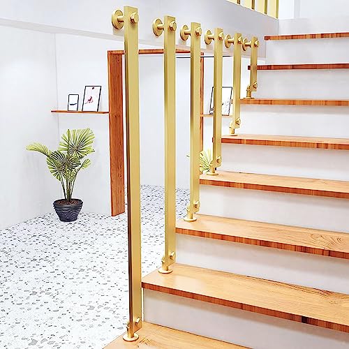Balustrade murale antidérapante dorée 50 cm en L pour escalier