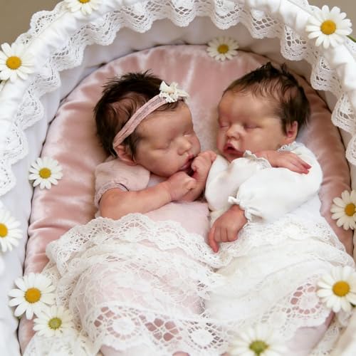 Muñecas Reborn Bebé Gemelas 18 Pulgadas Realistas RXDOLL miniatura 2