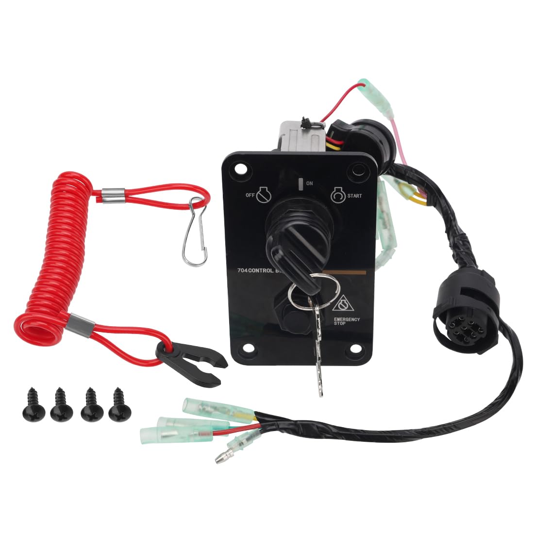 Panneau d’allumage principal avec clé pour hors-bord Yamaha 2T/4T avec faisceau 10 broches commande mécanique