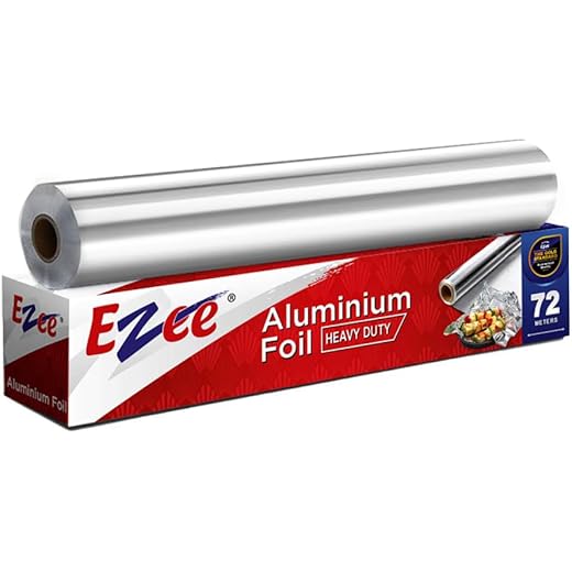 Ezee Silver Aluminium Foil 72 Meters 14 Microns | Parchment & Wrapping Paper | Perfect for Cooking, Baking, Packing and Serving Foods