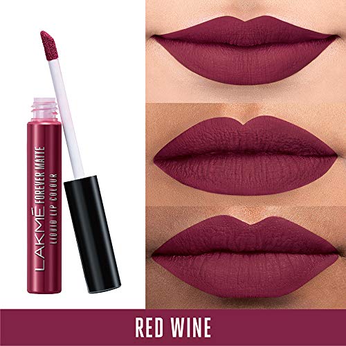 Image of LAKME Forever Matte Liquid Lip Colour, Red Wine, 5.6 Ml & Lakme Forever Matte Liquid Lip Colour, Wine Touch, Long Lasting Liquid Lipstick, 5.6 Ml