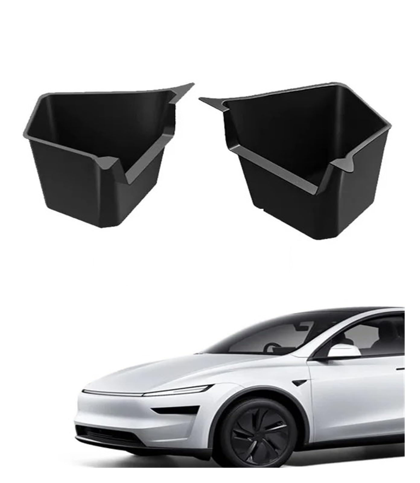 Lhdktee Cargo Cover For Tesla For Model Y For Juniper 2025 Trunk Organizer Side Storage Box Boot Flocked TPE Mat Anti-dirty Rear Trunk Parcel Shelf(TYPE 6)