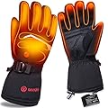 SAVIOR HEAT Battery Heated Gloves-Men&Women Electric Waterproof Motorcycle Gloves with Touchscreen,Rechargeable Winter Cycling Gloves for Hunting,Skiing,Ice Fishing,Hiking,Hand Warmers