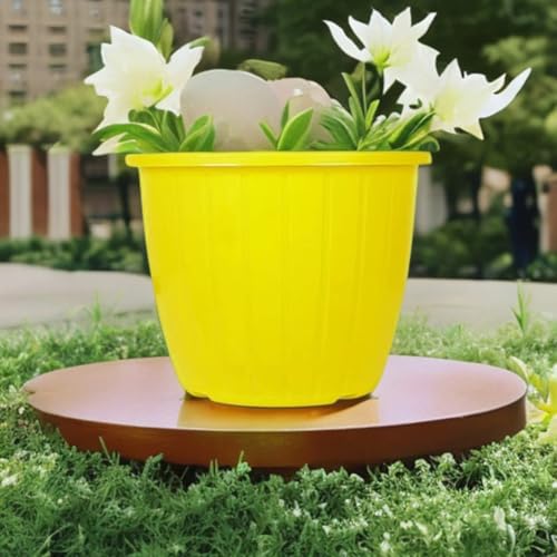 Image of Go Hooked Sunshine Flower Pot /Planters for Home Decor, Plastic Pots for Gardening /Home, Flower Pots Indoor-Outdoor & Planter for Plants (Multicolor) (Pack of 4)