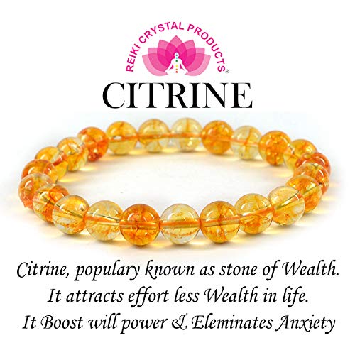 Image of Reiki Crystal Products Stone Bracelet, Crystal Bracelet, Amethyst 7 Chakra Rose Quartz Tiger Eye Jade Bracelet Reiki Healing Feng-Shui Crystal Gem Stone 8mm Beads Bracelets