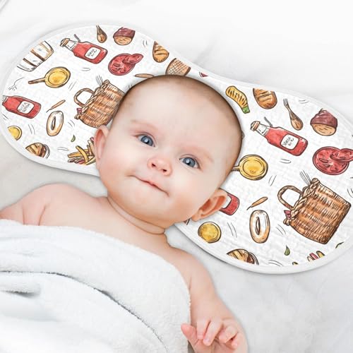 vvfelixl Muslin Burp Cloths Picnic Barbecue Food Baby Washcloths for Baby Girl Boys 2 Pack 6