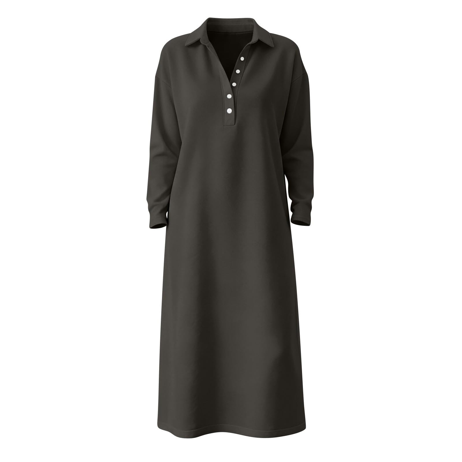 Vestito da donna a maniche lunghe, stile casual, per il tempo