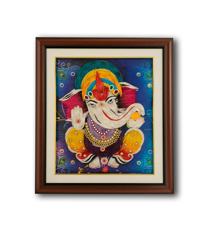 Tungakrafts Yellow Ganpati wall art For Home Office Wall Décor Birthday Wedding Gifted Item-image-44