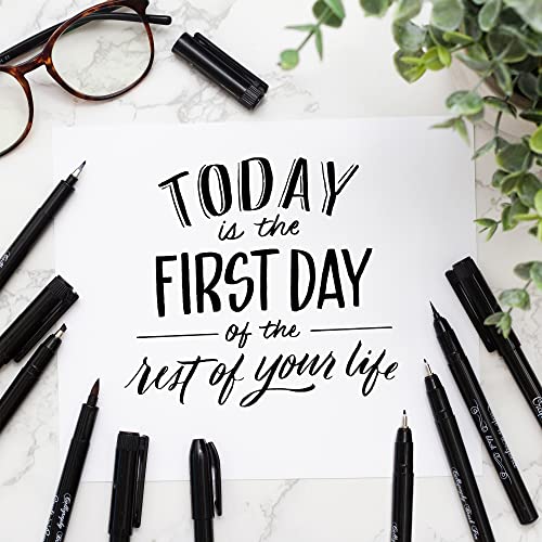 Craft-n-Beyond-Calligraphy-Brush-Pens-Pack-of-10-Markers-for-Hand-Lettering-Art-Drawing-Sketching-Scrapbooking-Journaling-Beginner-Kit-with-Fadeproof-Black-Ink