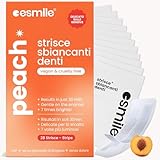 ESMILE 28 Strisce Sbiancanti Denti a Frutta a gusto Pesca,Trattamento Professionale a Casa...
