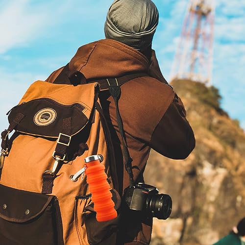 GLADFRESIT Collapsible Travel Water Bottle, 500ml Silicone Foldable Water Bottle with Carabiner - Image 4