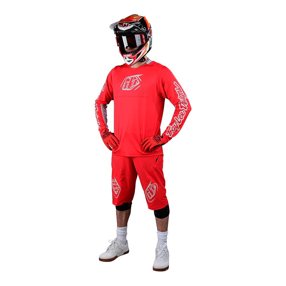 Troy Lee Designs Long Sleeve Sprint Adult Mountain Bike BMX Jerseys, Icon Race Red, X-Large