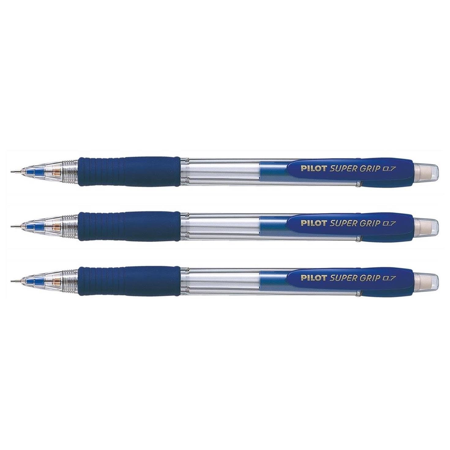 Pilot SUPERGRIP H187 - Portaminas (3 unidades, 0,7 mm), color azul