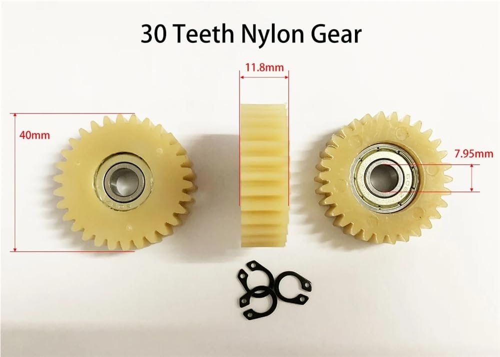Yinxi Engrenage de vélo électrique en Nylon à 30 Dents, 3 pièces, engrenage de Cycle avec pièces de pignon de roulement 608