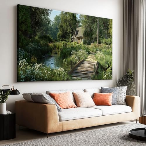 Generico Stampa su Tela con Cornice Casale In Campagna 40x30cm Quadri Moderni da Parete per Salotto e Camera da Letto, Decorazione Casa, Canvas Quadro Artistico