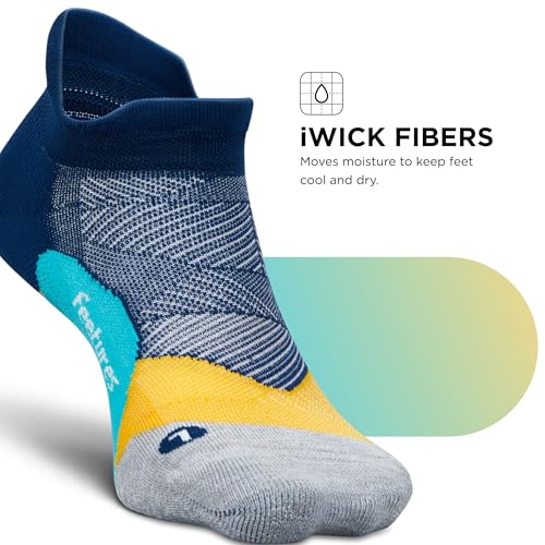Image of Feetures Elite Light Cushion No Show Tab Sock Wave