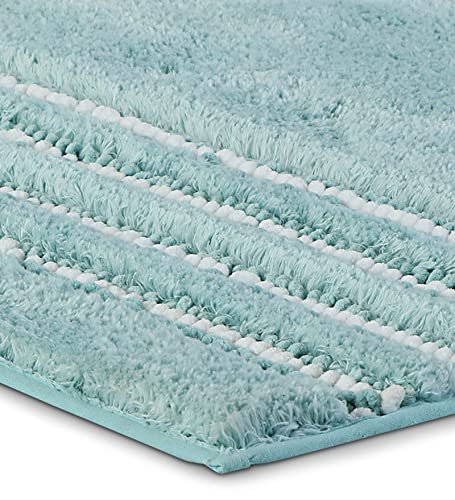 Image of Obsessions Ultra Soft Solid Bath Runner - Premium 1950 GSM Density, Anti-Skid Safety Backing & Superior Absorbency for Quick-Dry Comfort (60x150 cm, Aqua)