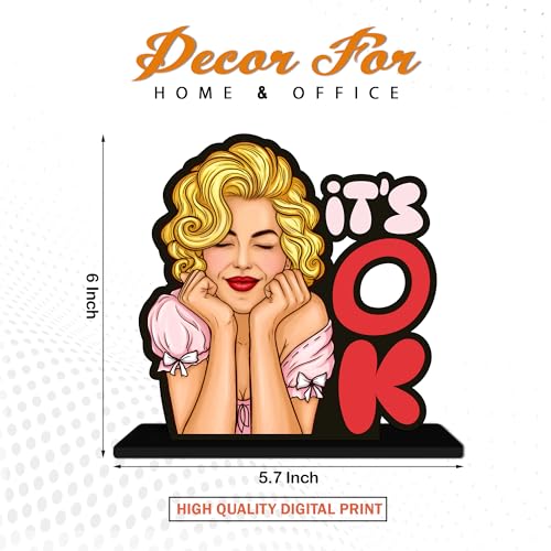 Image of Artvibes it's OK Inspirational Quotes Table Decor for Office Desk | Home Decoration Items | Living Room | Modern Art Wooden Showpiece Decorative Gift item (SP 1186)