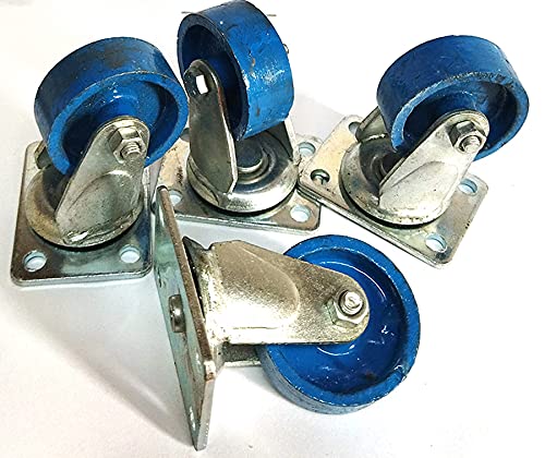 Heavyty Iron Castor Wheel Blue (4 Pcs) 45mm
