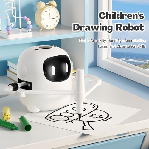 RIVGOT Drawing Robot for Kids with 150 Cards, Voice Interactive Educational Drawing Machine, Montessori Painting Learning Toys for 3 4 5 6 7 8 Year Old Boys Girls Birthday Party - Image 3