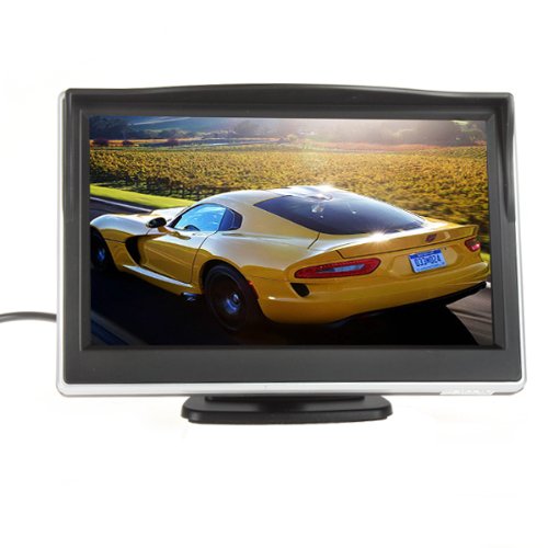 ePathChina® 5 inch TFT-LCD High Definition Digital Panel Color Car Rear View Monitor with Front Diaphragm OSD Menu DC 12V LED Backlight Display Vehicle Rearview Mirror Monitor
