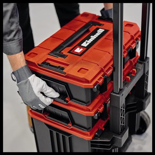 Einhell E-Case Tower Tool Storage System - 3 Stackable Cases With Wheels And Telescopic Handle - Power Tool Box, Lockable, Protective Storage And Transport Of Tools And Accessories 6 Einhell E-Case Tower Tool Storage System - 3 Stackable Cases With Wheels And Telescopic Handle - Power Tool Box, Lockable, Protective Storage And Transport Of Tools And Accessories - Image 6
