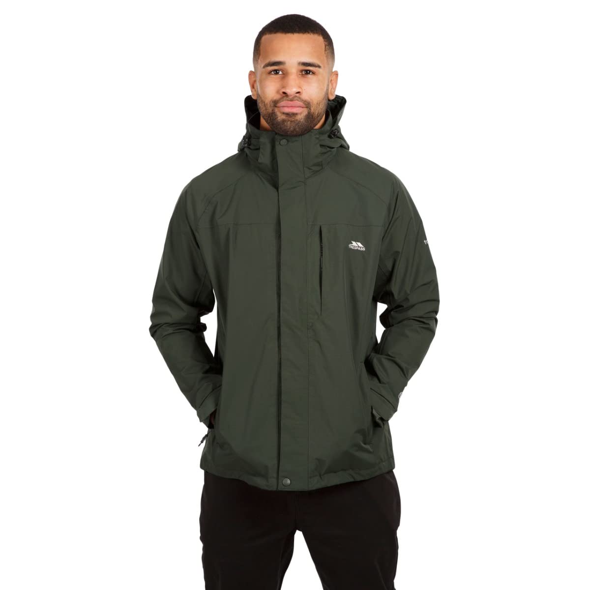 Trespass Edwards Ii Chaqueta impermeable para lluvia/exteriores con capucha oculta Hombre