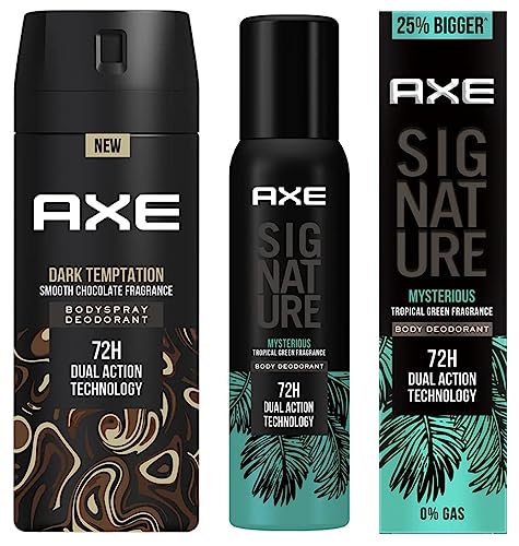 Image of AXE Dark Temptation Deodorant Spray for Men, 150ml & Signature Body Perfume, Mysterious, 154ml