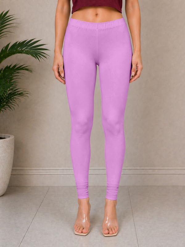 Image of TRENDMALLS Women's Microfiber Elastane Stretch Soft Churidar Length Leggings with Ultrasoft Waistband