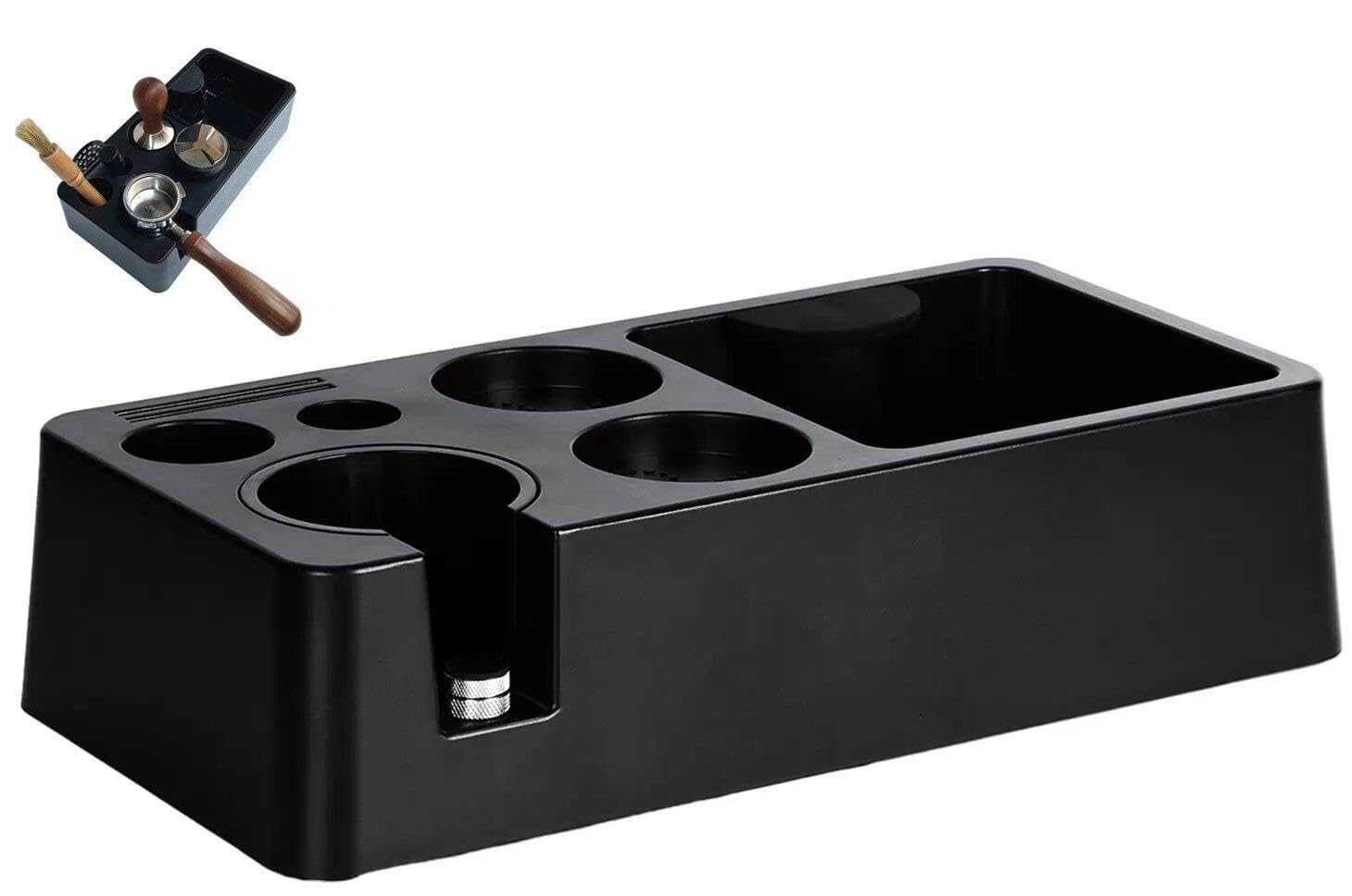 Support de tapis de bourrage d'espresso en bois massif, organisateur d'outil de café durable