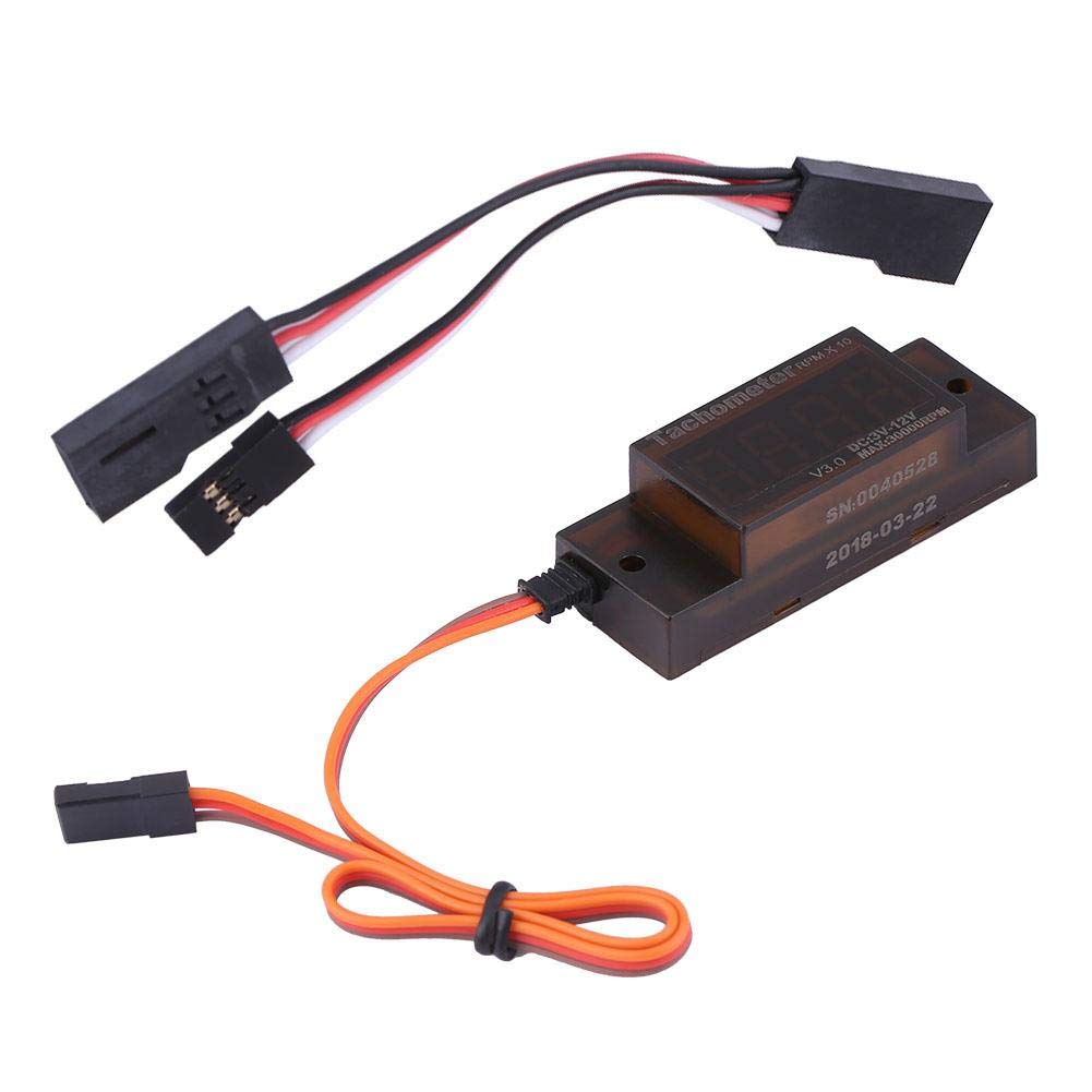 Tacômetro de Ignição RC V5.0 - Mini Tacômetro Preto PCB para Motores DLE - Acessório RC 2.13 x 0.79 x 0.59in