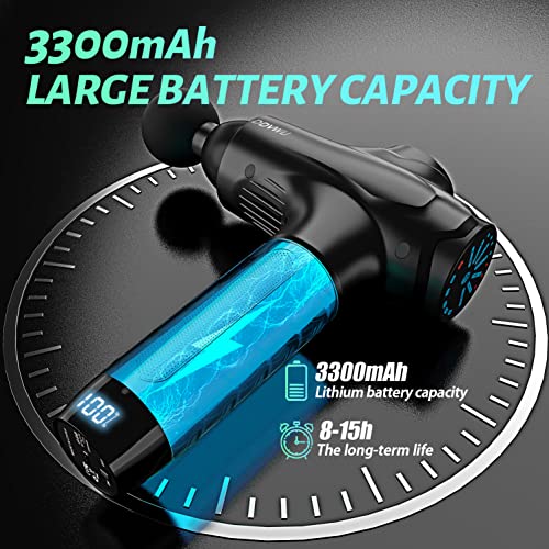 Ddvwu Massage Gun - Electric Muscle Massage Gun Deep Tissue, Percussion Massage Gun For Pain Relief, Handheld Massager Electric Portable Quite Massager - Black. (15 Heads) #TOP3