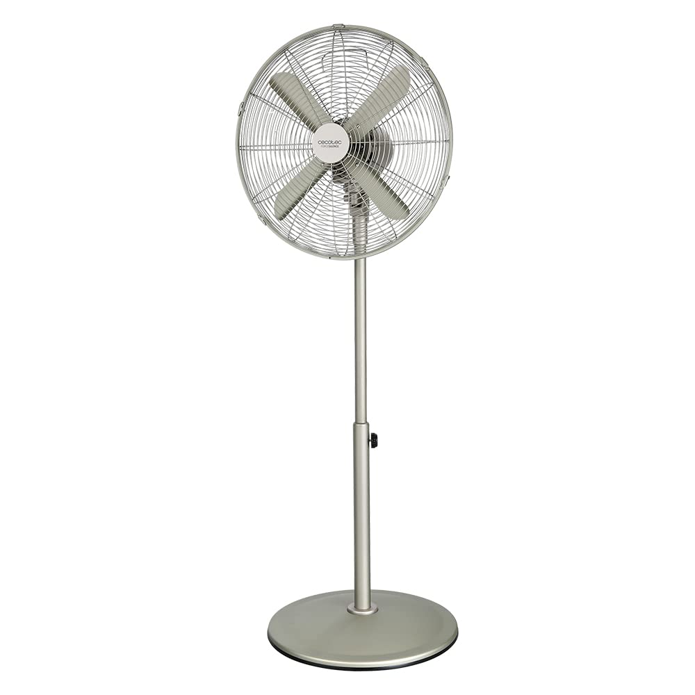 Cecotec Standventilator EnergySilence 610 Steelstyle 50 W Stahl-Finish 40,6 cm 3 Geschwindigkeiten Oszillation höhenverstellbar