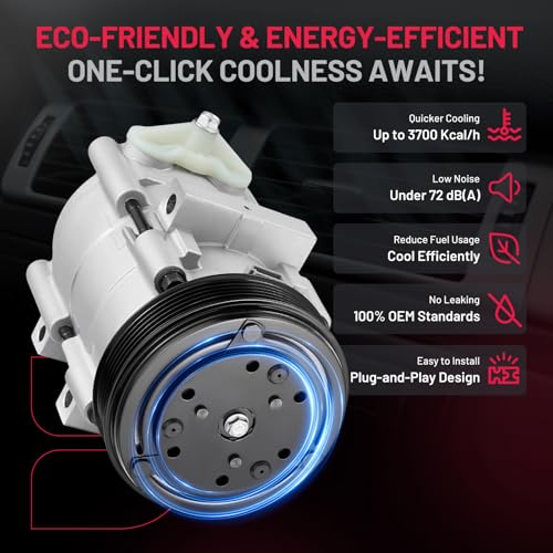 BDFHYK 58167 Air Conditioning A/C Compressor with Clutch Compatible with Ford F-150 2002-2003, F-250 F-350 F-450 F-550 Super Duty, 4.6L 5.4L 6.8L 2002-2007