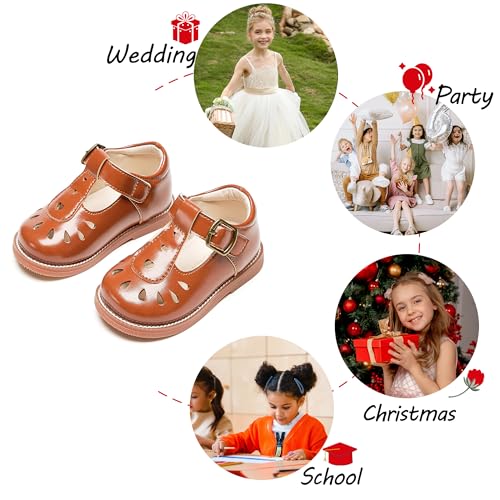 Image of PHIRAMIN Toddler Girl Mary Jane Dress Shoes-Little Girl School Uniform Shoes for Wedding Party