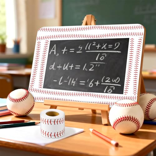 Image of BeYumi Baseball Sport Border Trim - 65ft Back to School Baseball Patterned Straight Rolled Border Trim Red White Ball Sport Theme Bulletin Board Set Party School Classroom Chalkboard Wall Decoration