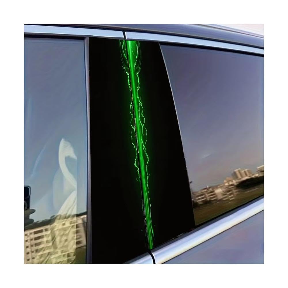 Decorative Items 2 PCS Car Center Column Decal Fluorescent Blade Glossy Material Protective Film