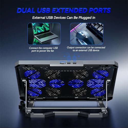 Base de refrigeración para laptop FORCHN con 8 ventiladores miniatura 7