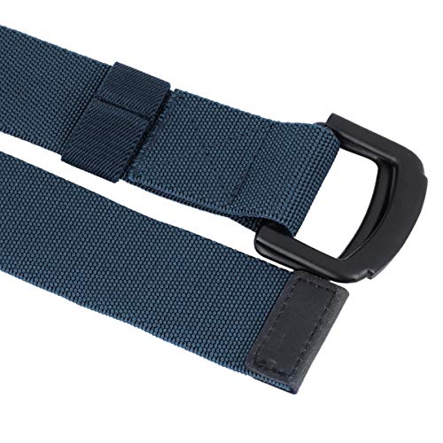 Sportmusies Elastic Belts for Men, Military Style Stretch Webbing Tactical Duty Belt (Navy Blue,D-Ring Buckle)3