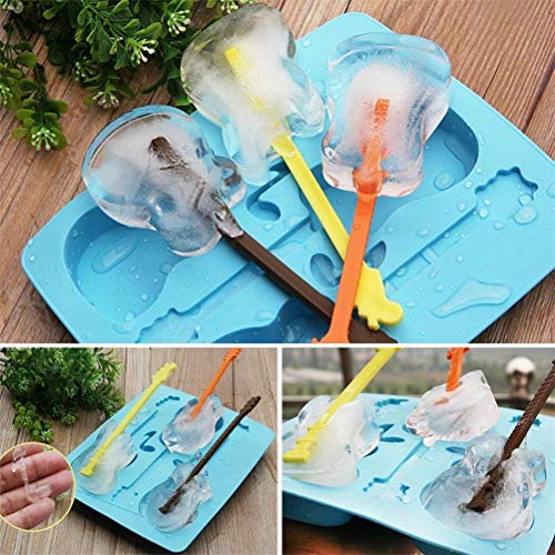 Molde de silicona para cubitos de hielo con forma de guitarra miniatura 3