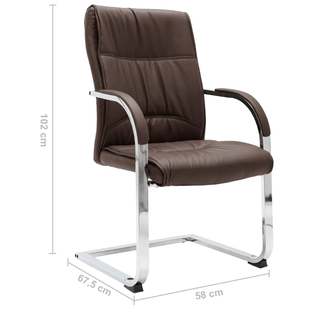 Sedia da ufficio cantilever in ecopelle, ergonomica, con braccioli e ruote, per lavoro, casa, conferenze, visitatori, gaming, regolabile in altezza, traspirante