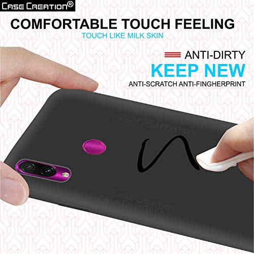 Image of Case Creation Luxurious OG Series for Xiaomi Redmi Note7 Case Cover,Anti-Dirty Slim Case Frosted Matte Cute Candy TPU Raised Bezel (Splash of Color) Back Cover for Redmi Note 7 -Black