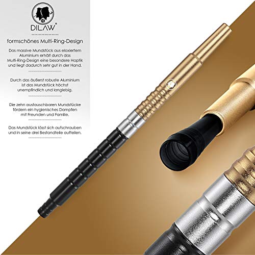 DILAW® Shisha Mundstück Nexus Multi-Ring-Design Aluminium ✓ Kombinierbar mit Allen handelsüblichen Schläuchen – Bild 4