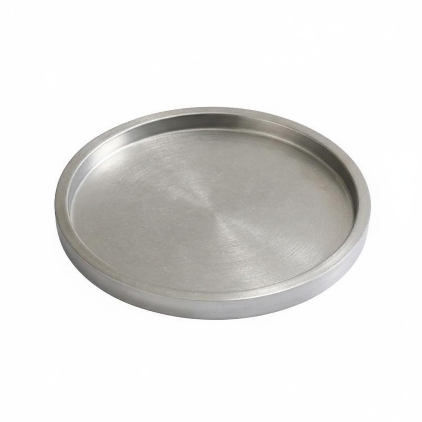 Colcolo Bandeja de Acero Inoxidable de Cocina Plato Redondo de Doble Capa con Acabado Cepillado y Pulido Fácil Limpieza Uso en Restaurante Barbacoa Reuniones Familiares, Vintage, 38CM
