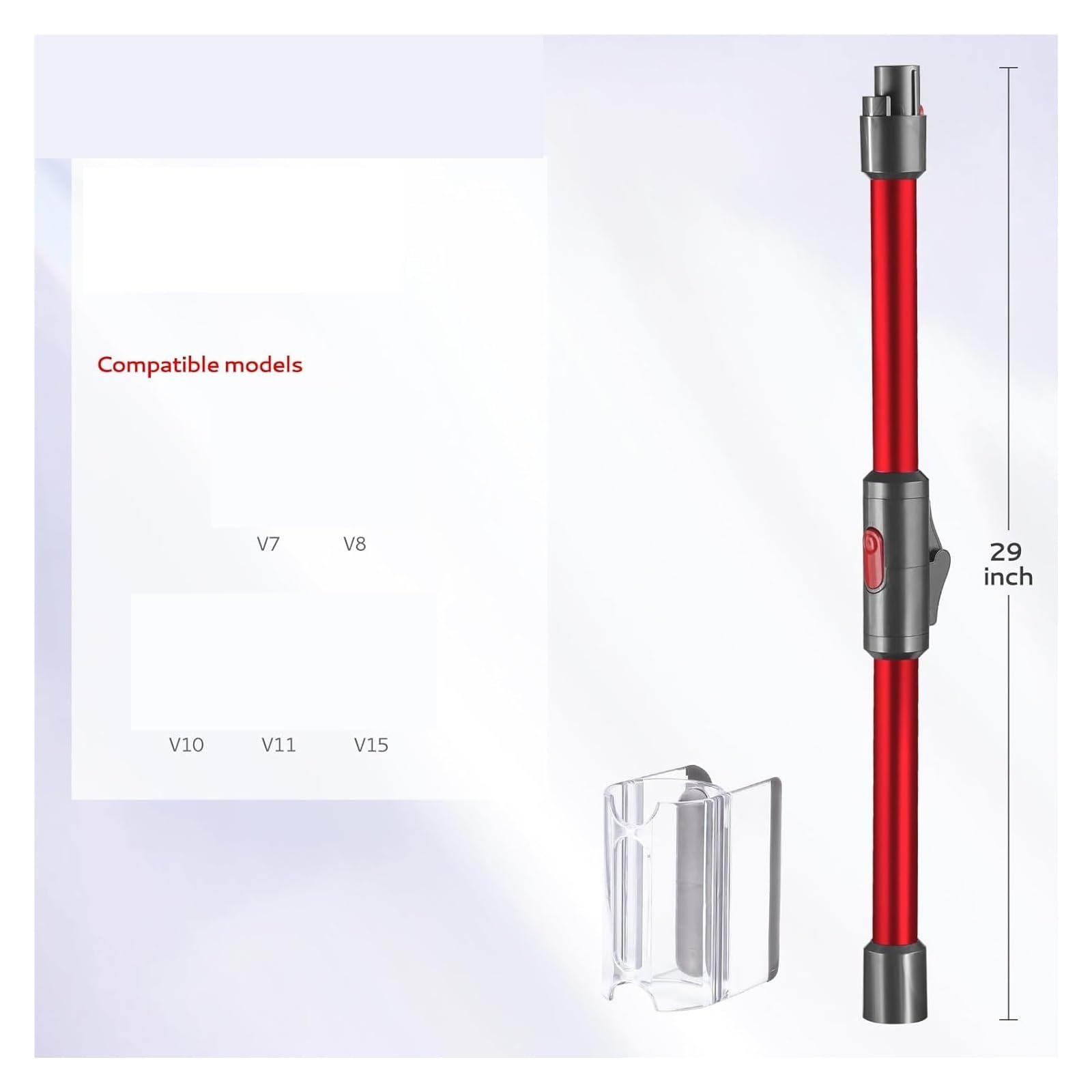 1 pezzo di tubo di prolunga for aspirapolvere, bacchetta di prolunga, compatibile con Dyson, V7 V8 V10 V11 V15 accessori for aspirapolvere senza fili, bacchetta di prolunga for aspirapolvere(Red)