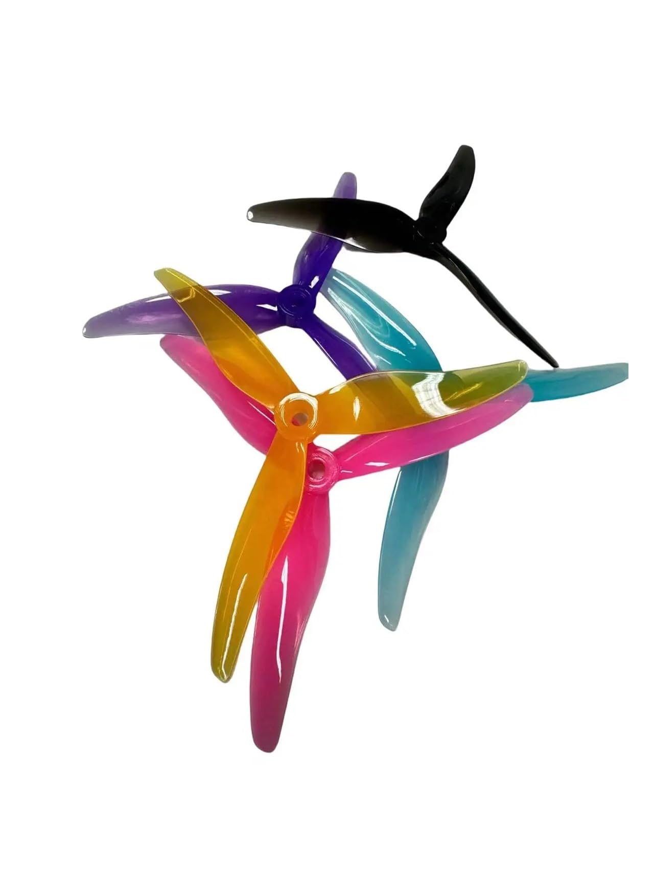 Uniwersalne 2 pary 51477 5,1 x 4,77 x 3 3-ostrzowe śmigła PC do Freestyle 12.7 cm części zamienne do dronów (niebieski)
