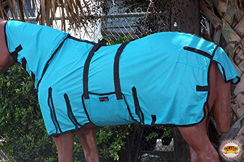 Image of HILASON Horse Fly Sheet UV Protect Breathable Mesh Bug Mosquito Spring | Summer Horse Rug | Fly Rug
